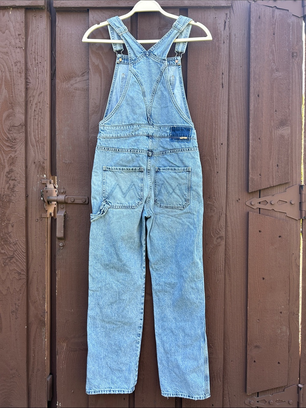 MOTHER The Scrapper overall denim jeans super soft, utility, casual,